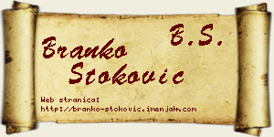 Branko Stoković vizit kartica